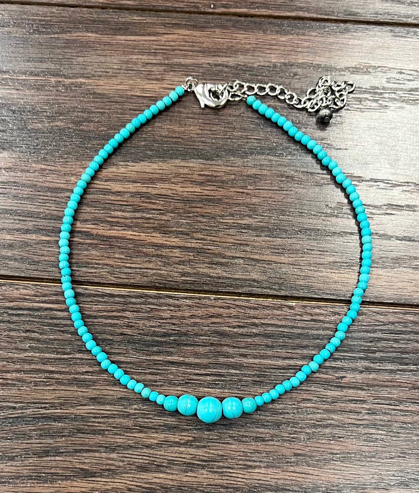 TURQUOISE BEADED NECKLACE