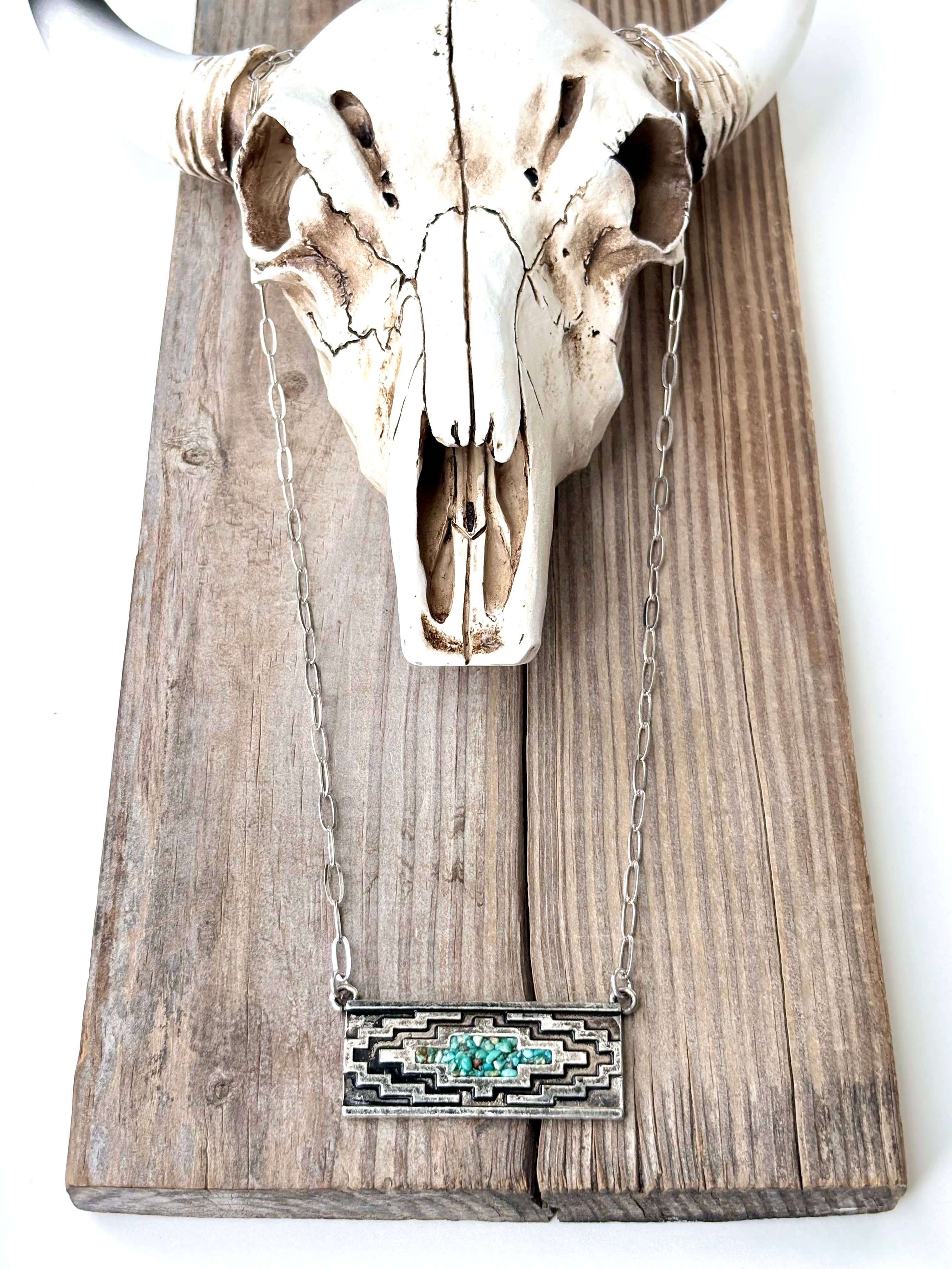 Druzy Aztec Bar Necklace