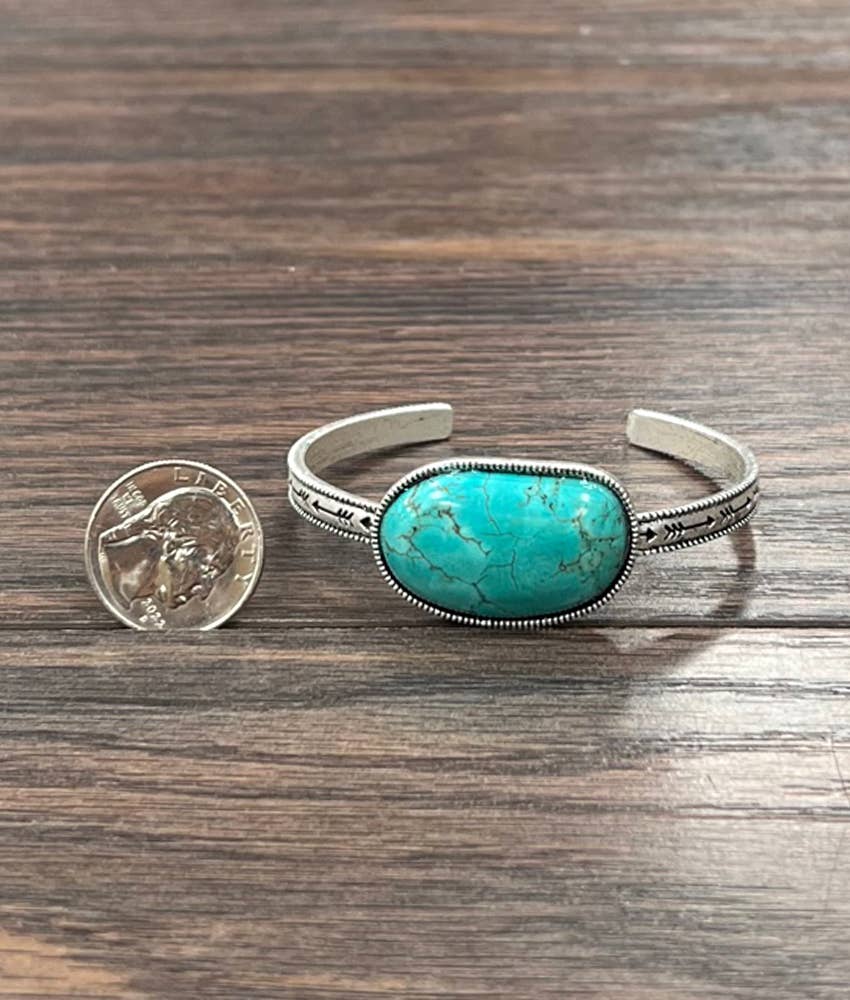 Turquoise Stone Cuff Bracelet