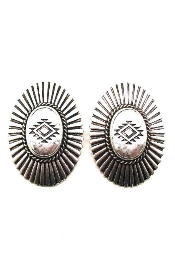 CONCHO POST EARRINGS