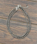 17" 4mm Bead 3 Strand Necklace