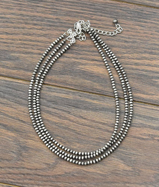 Handmade 17" 4mm Navajo Bead Necklace