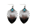 Western Turquoise Sunburst Concho Earrings