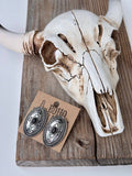 Oval Concho Stone Earrings