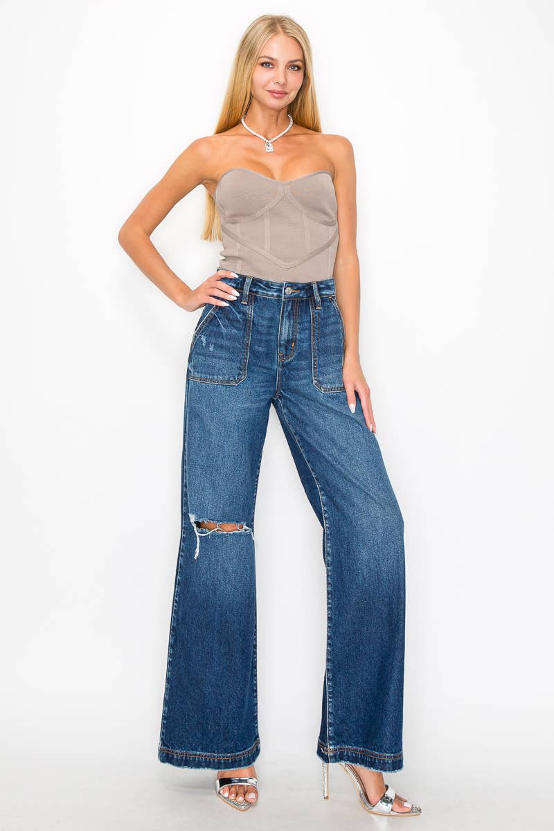 ULTRA HIGH RISE RELAXED FLARE JEANS