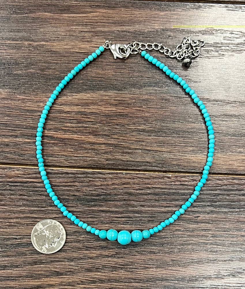 TURQUOISE BEADED NECKLACE
