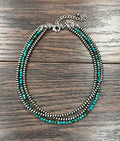 Silver & Sky Beaded Necklace