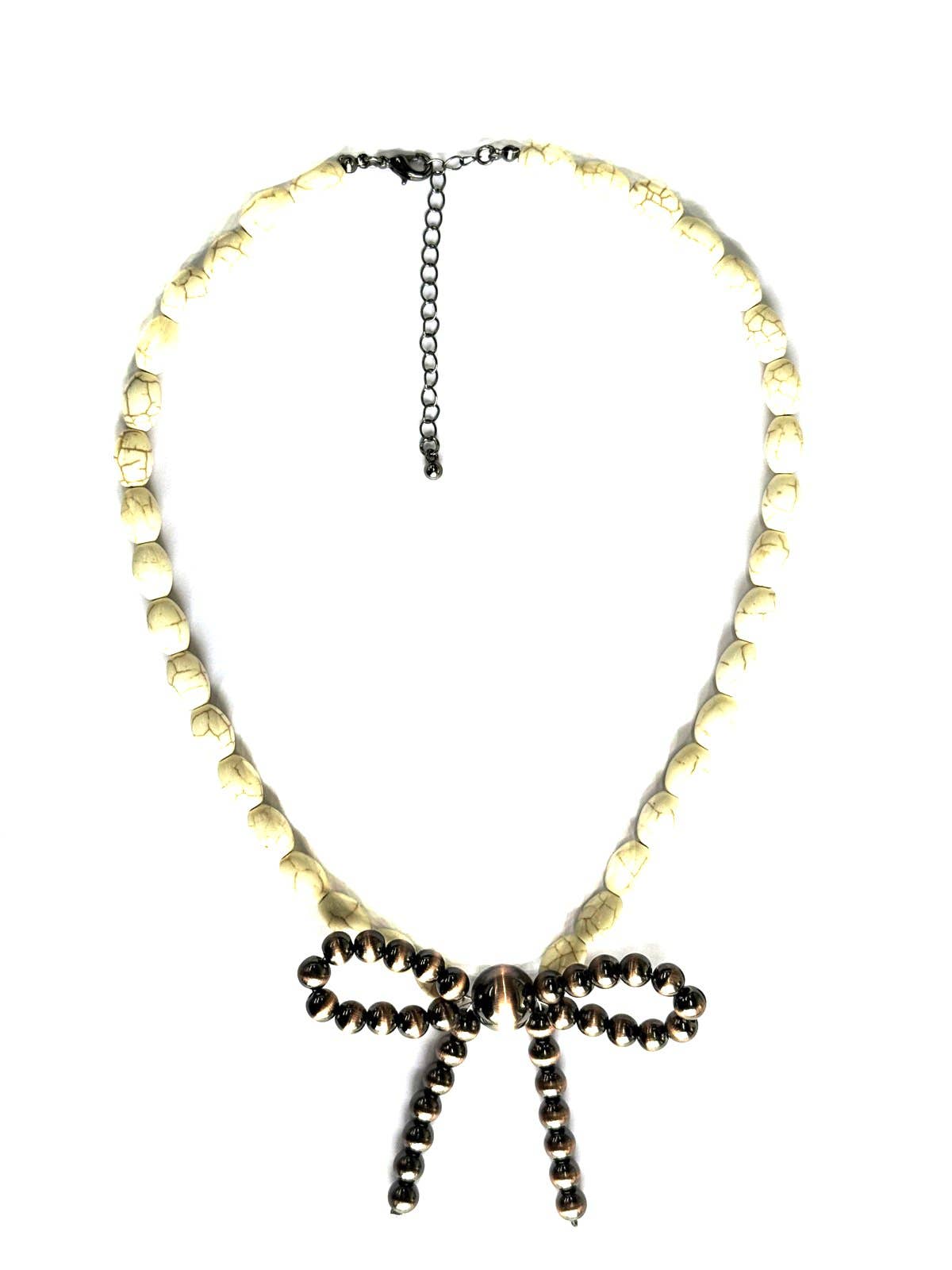 BEADED BOW NECKLACE