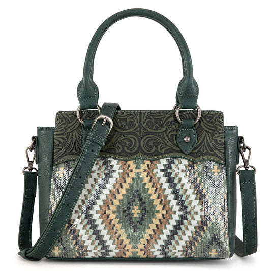 Tooled Aztec Tote/Crossbody