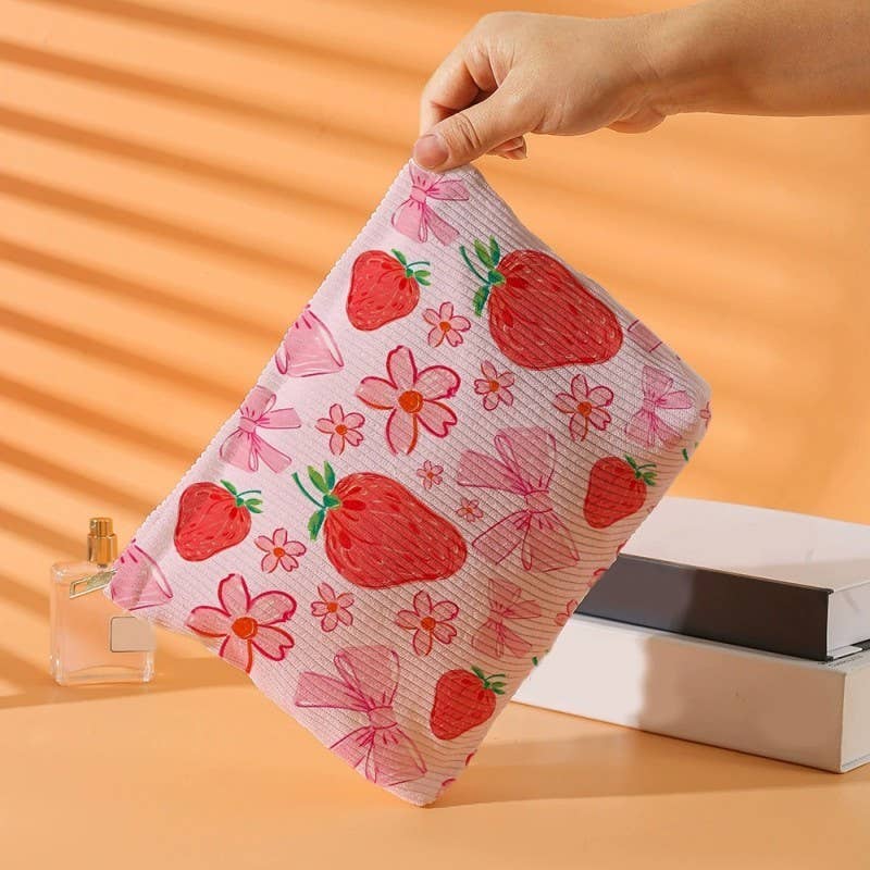 BOW CHERRY COSMETIC BAG
