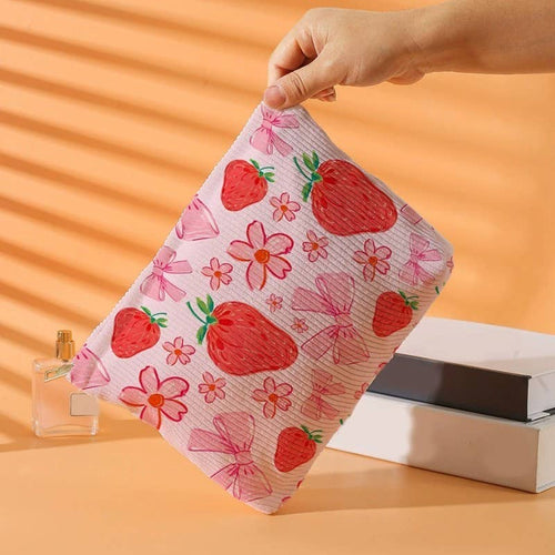 BOW CHERRY COSMETIC BAG