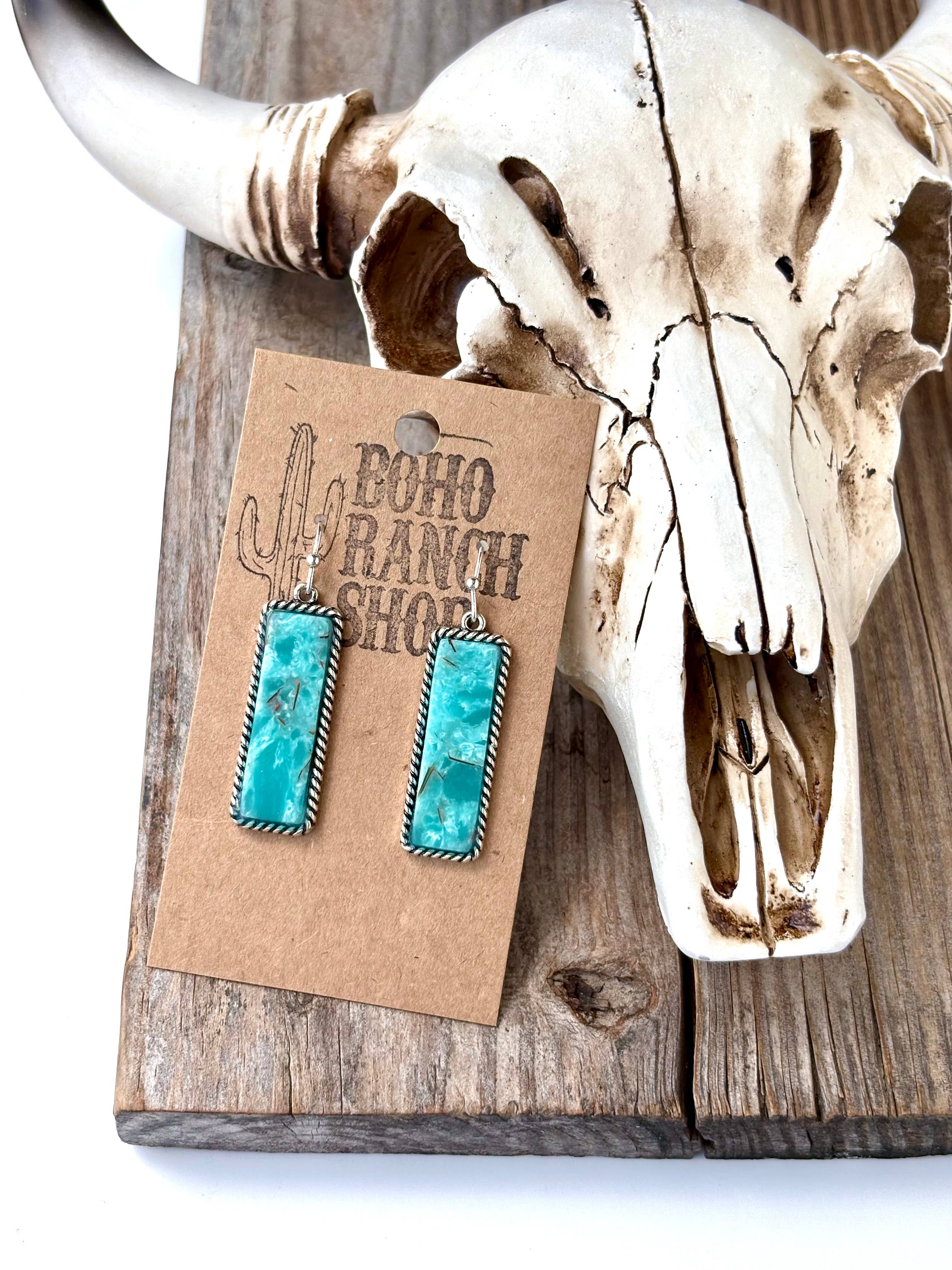 Stone Bar Drop Dangle Earrings