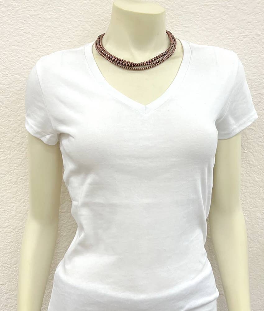 18" Copper Bead 3Strand Necklace