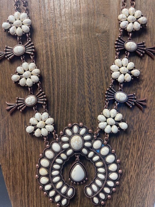 Copper Squash Blossom Necklace