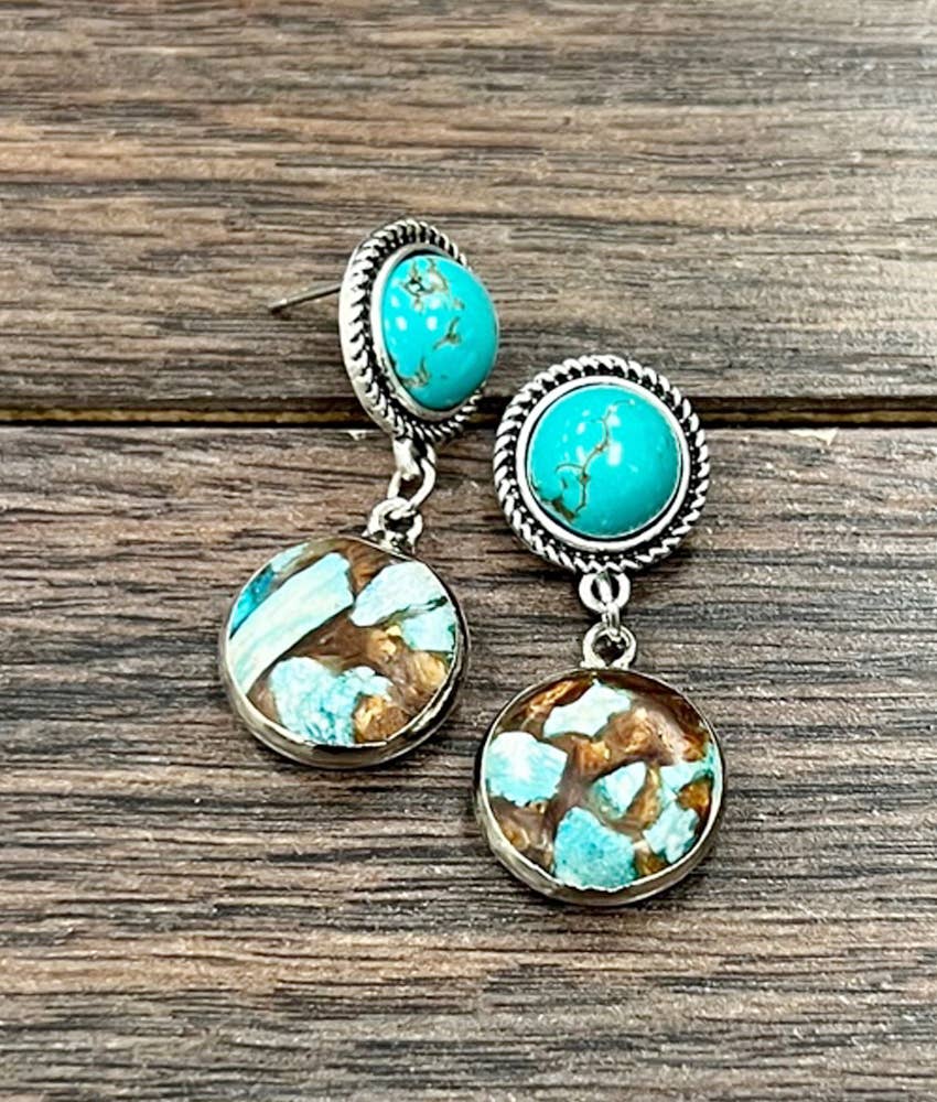 Round Gemstone Earrings