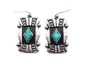 Western Diamond Turquoise Concho Earrings