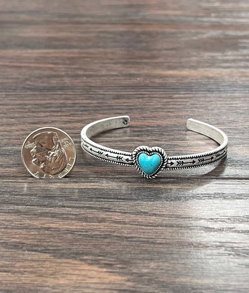 Heart Turquoise Cuff Bracelet