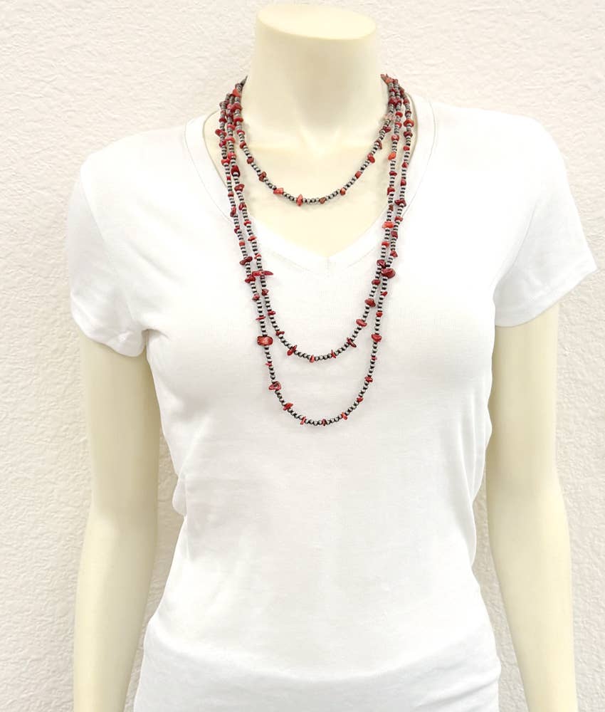 30" Western Coral Strand Necklace