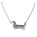 Dachshund Floral Pendent Necklace