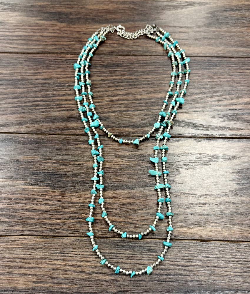 30" Western Turquoise Strand Necklace