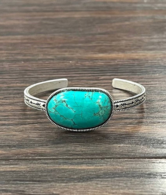 Turquoise Stone Cuff Bracelet