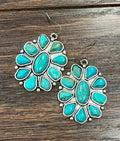 Big 1.8" Western Turquoise Earrings