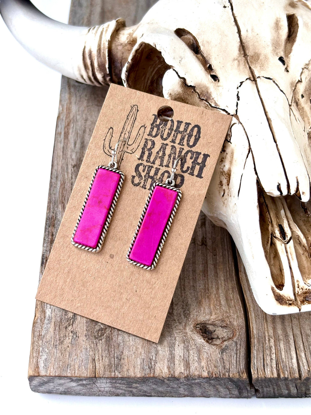 Stone Bar Drop Dangle Earrings
