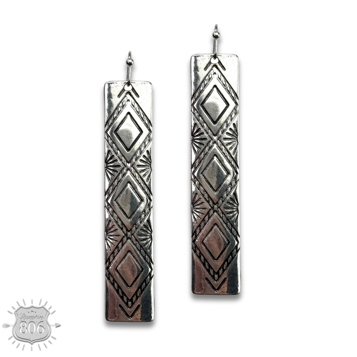 Aztec embossed earring