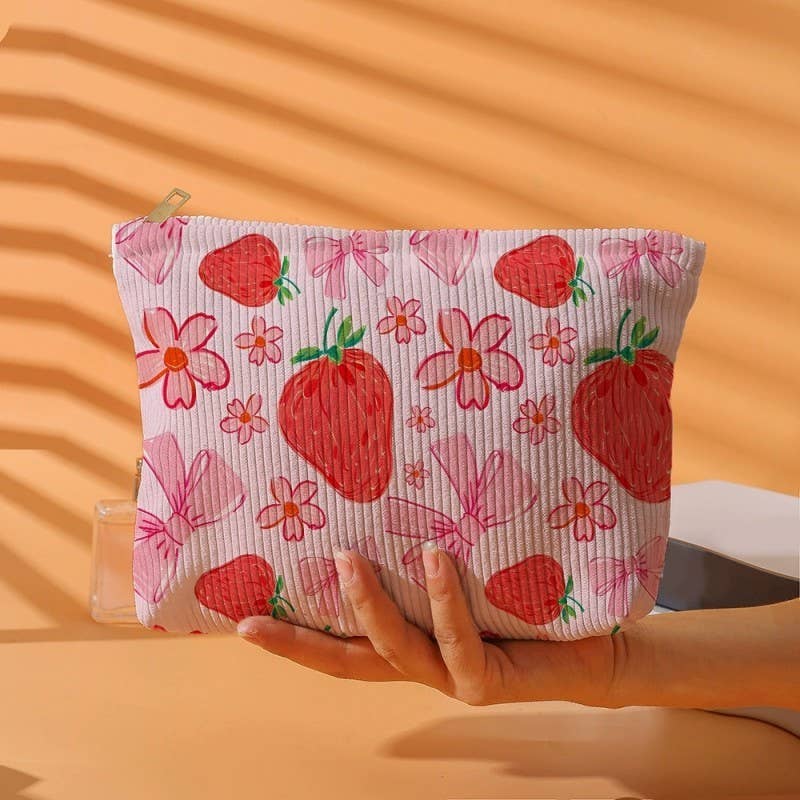 BOW CHERRY COSMETIC BAG