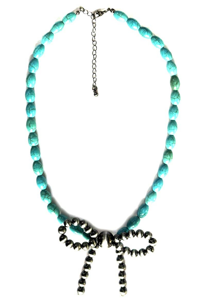 BEADED BOW NECKLACE