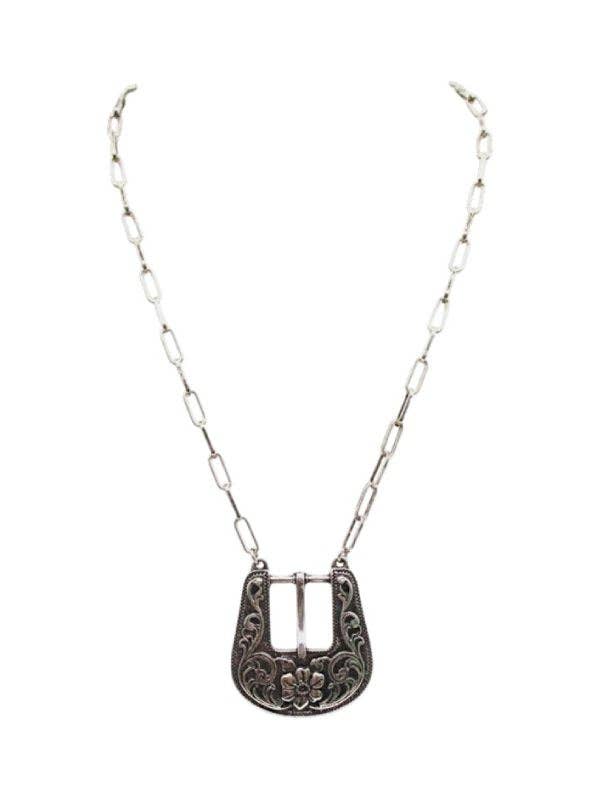 Belt Buckle Pendant Necklace