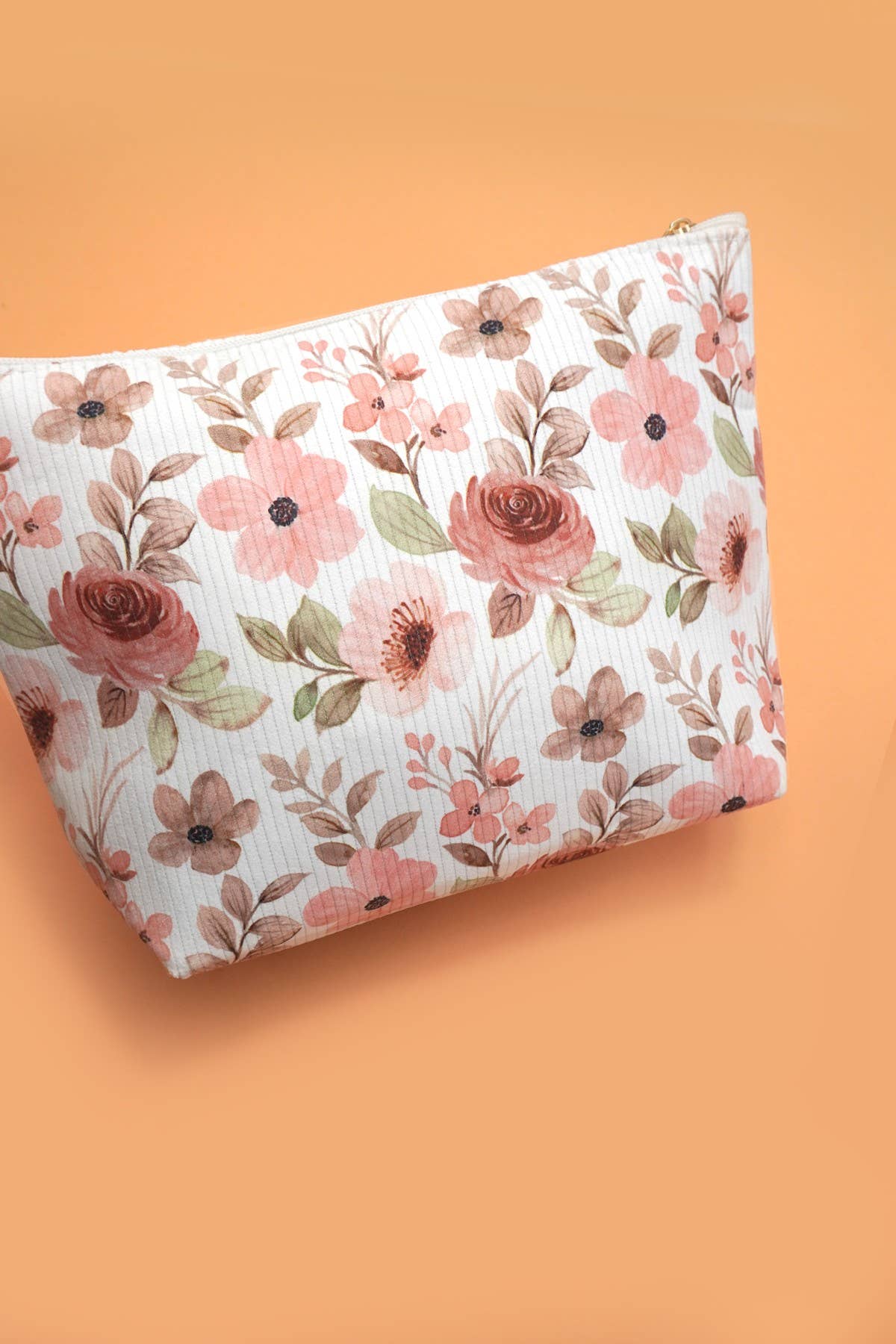 TRAVEL FLORAL COSMETIC MAKEUP POUCH BAG