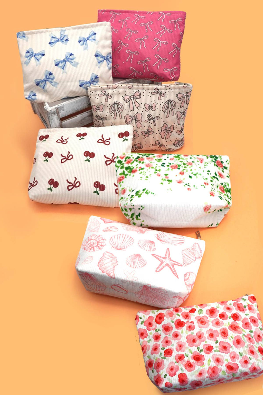 BOW CHERRY COSMETIC BAG