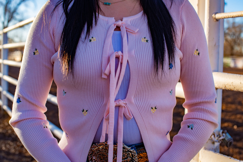 BLOOM BOW CARDIGAN