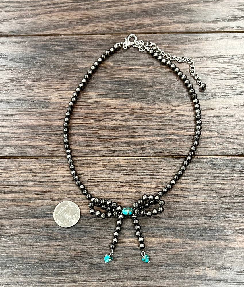 17" 6mm Polish Bow Necklace