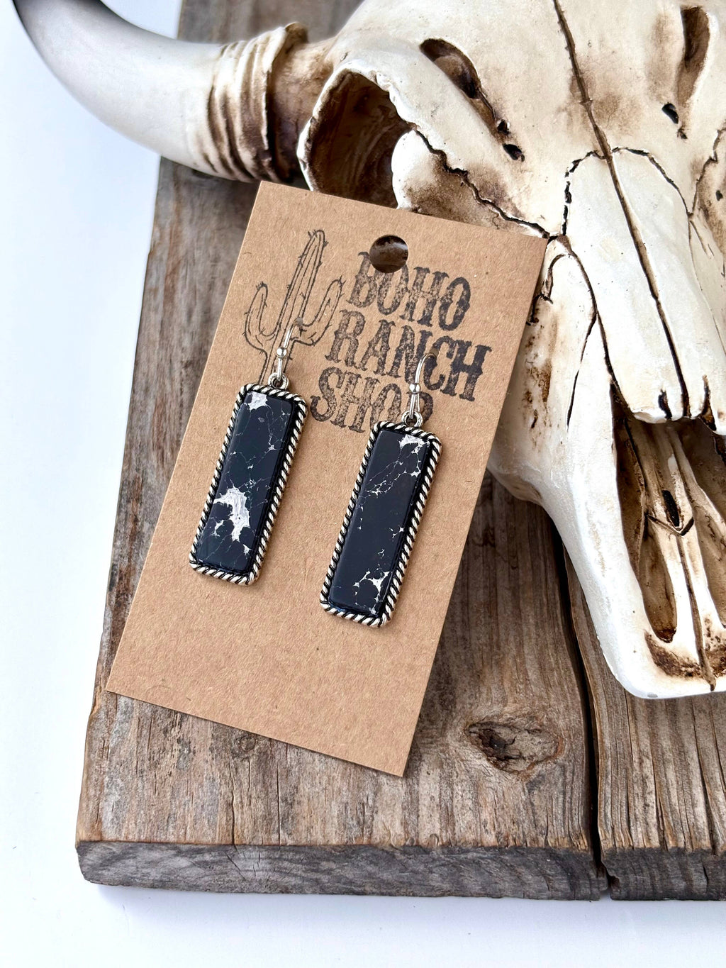 Stone Bar Drop Dangle Earrings