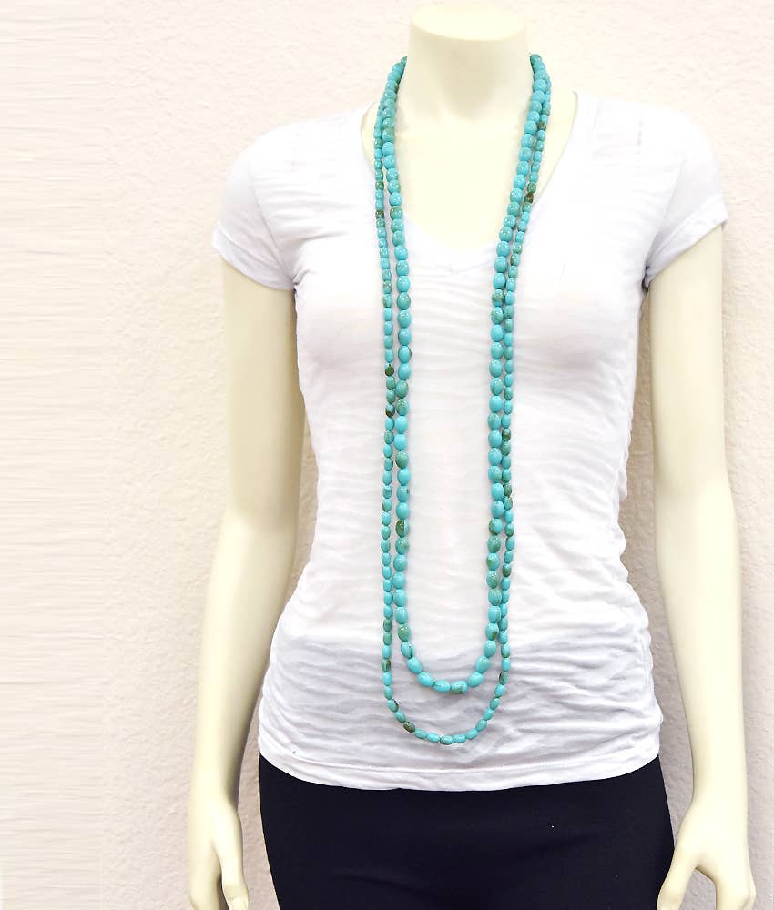 50" 2-strand Western Oval Bead Necklace