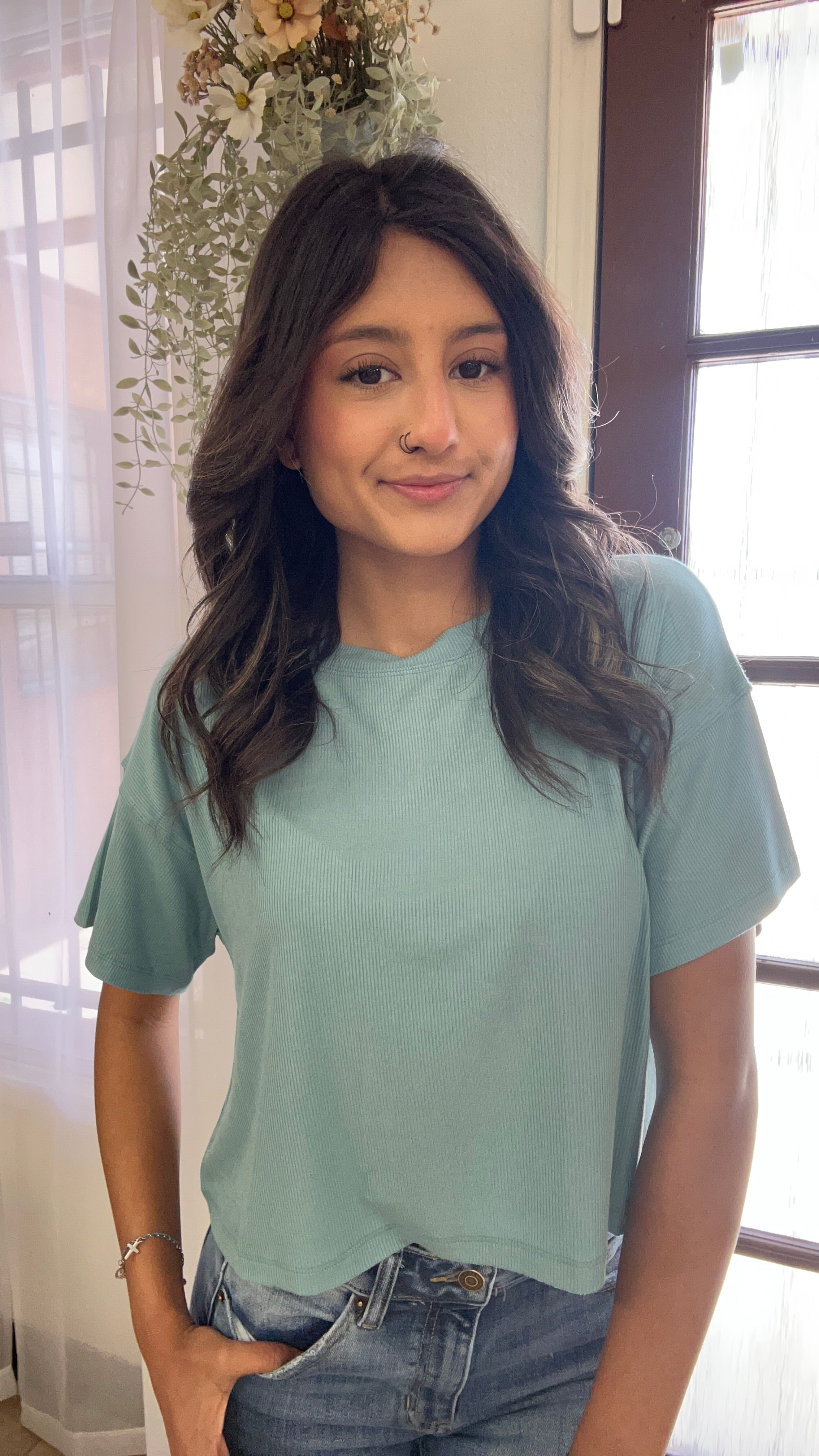 LONG CROP BOX TEE