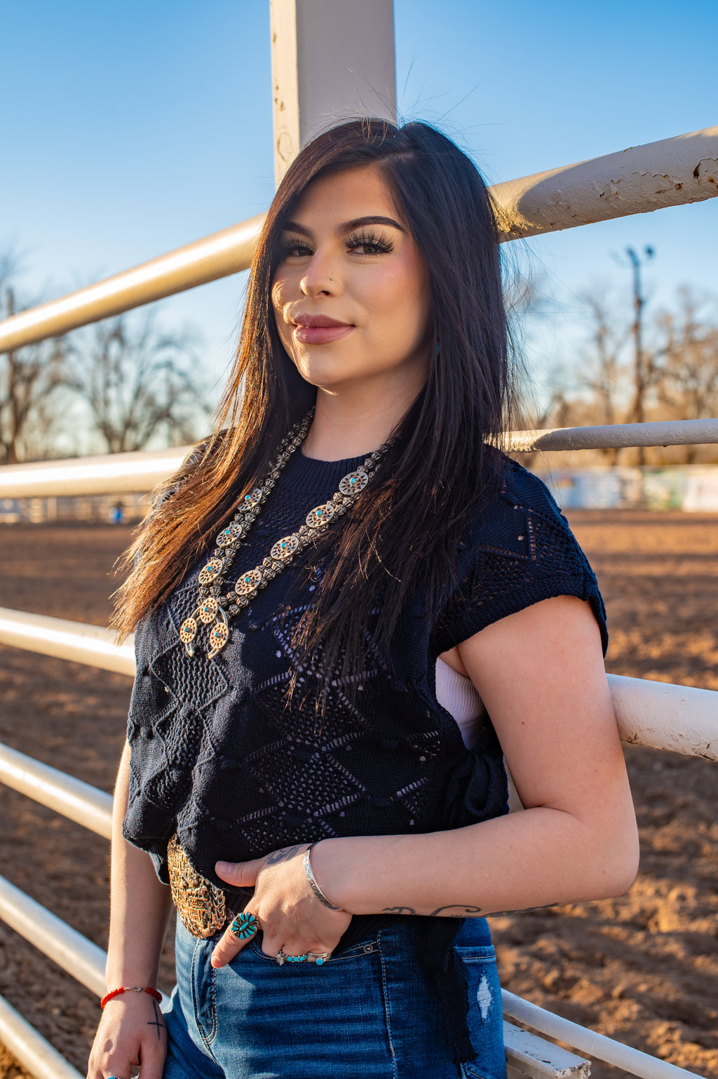 BLUE-TIFUL SIDE TIE KNIT