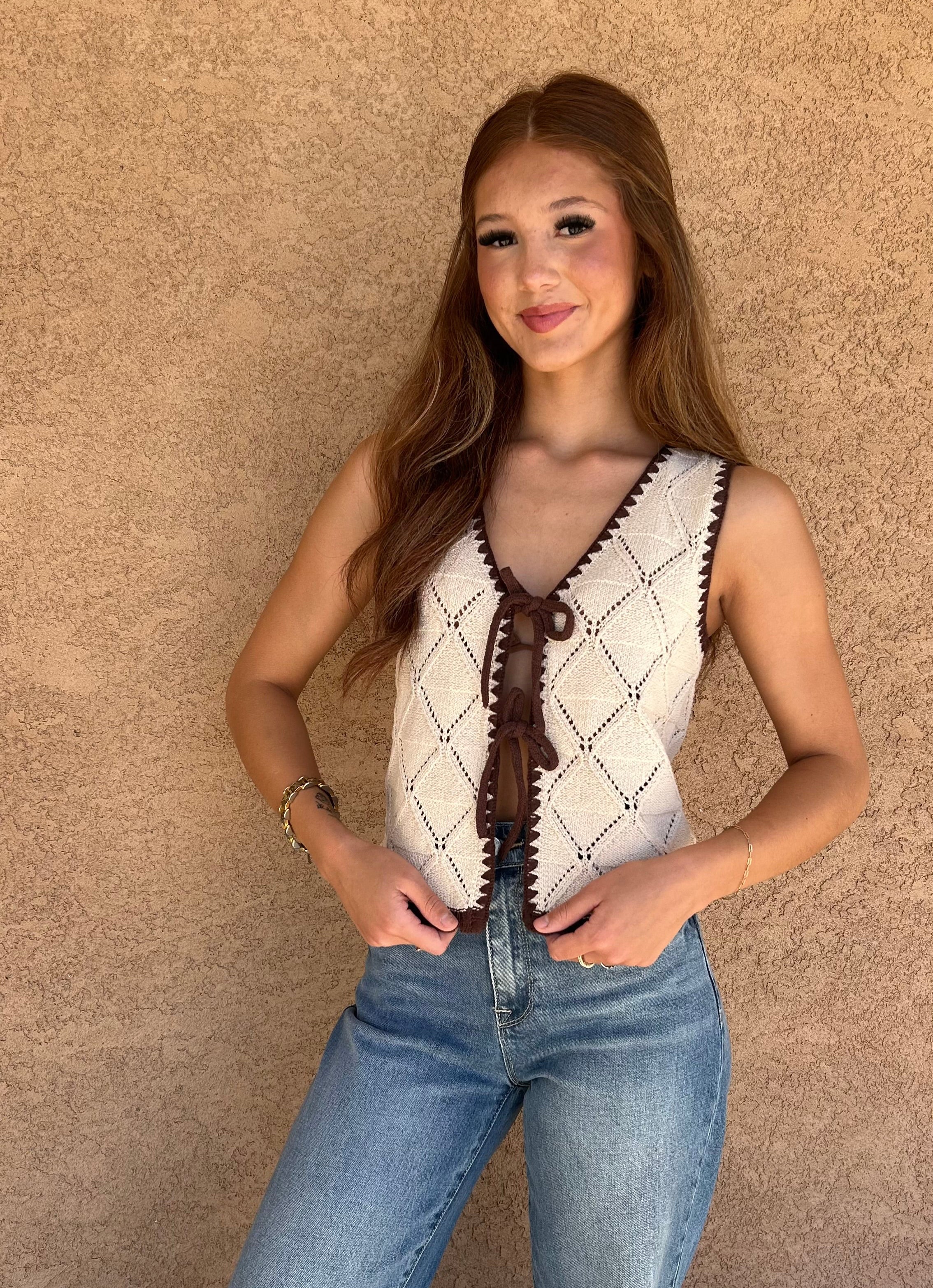 Crochet Knit Front Tie