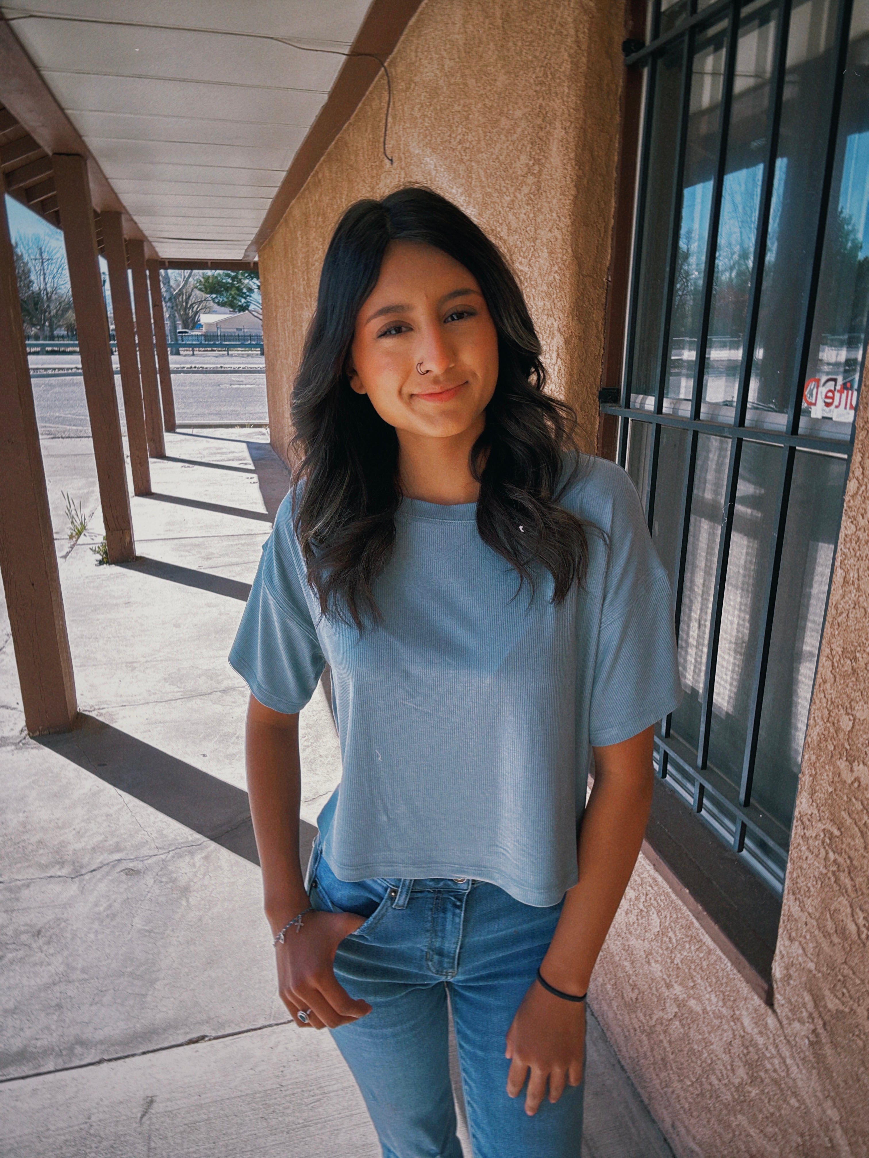 LONG CROP BOX TEE