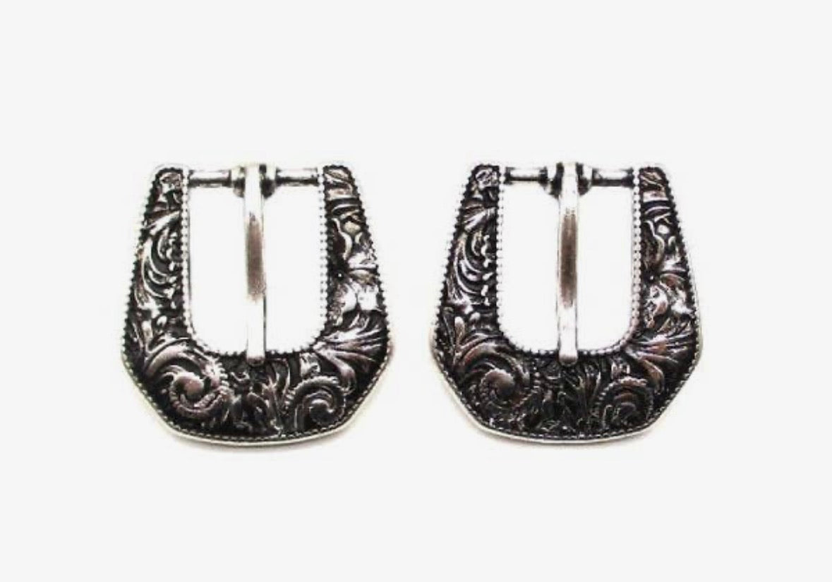 Belt Buckle Post Earrings