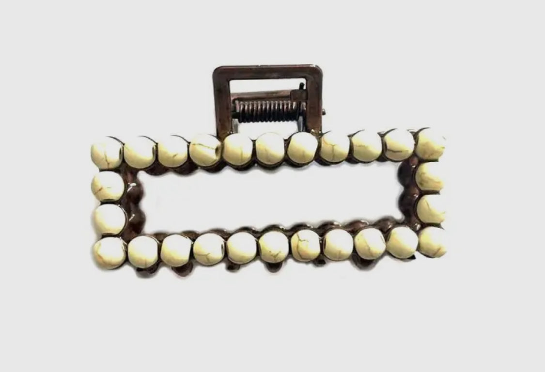 MINI NAVAJO PEARL CLAW CLIP
