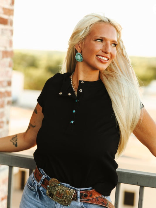 Midnight Mesa Snap Tee