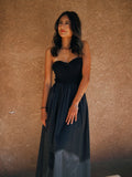 BLACKOUT STRAPLESS DRESS