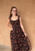 Floral Front Tie Midi Dress