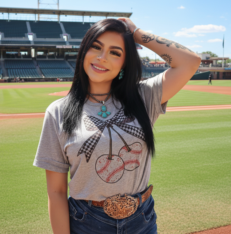 BASEBALL CHERRY GRAPHIC TEE