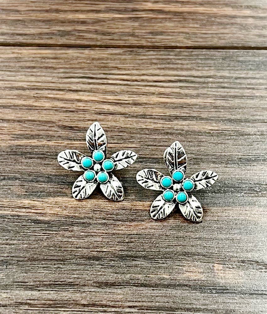 FLORAL TURQUOISE EARRINGS