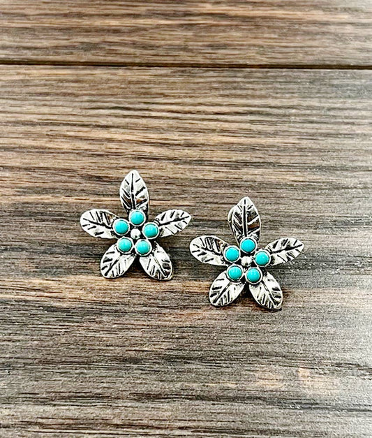 FLORAL TURQUOISE EARRINGS