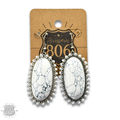 Large Stone Oval Earrings